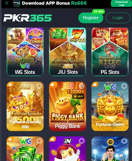 PK365 Game account and gaming features for Pakistani users